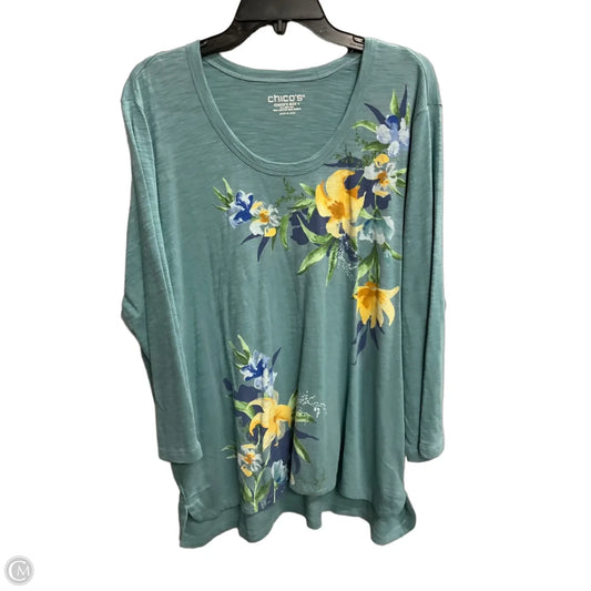 Top Long Sleeve By Chicos In Blue, Size: Xxl