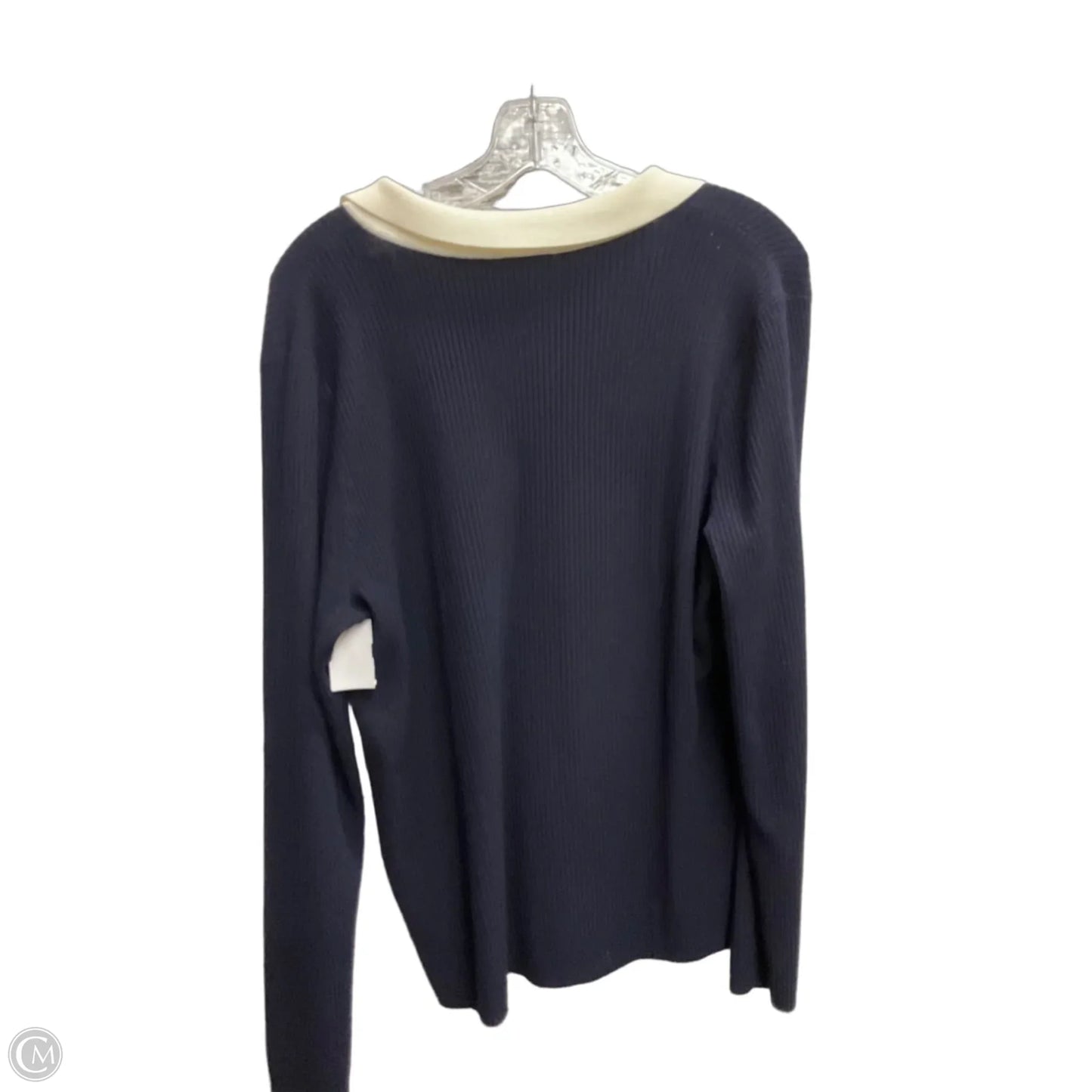 Blouse Long Sleeve By Talbots In Navy, Size: Xl