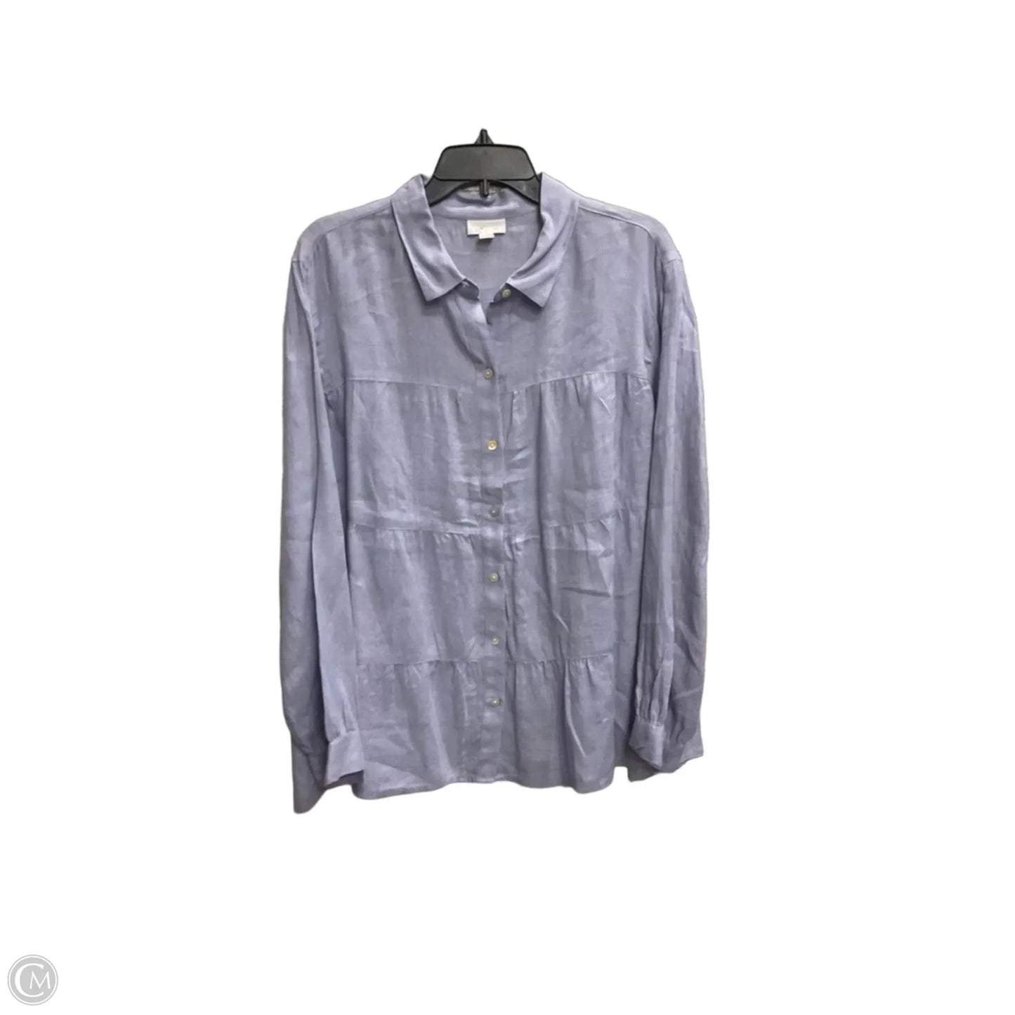 Blouse Long Sleeve By J. Jill In Blue, Size: Xl