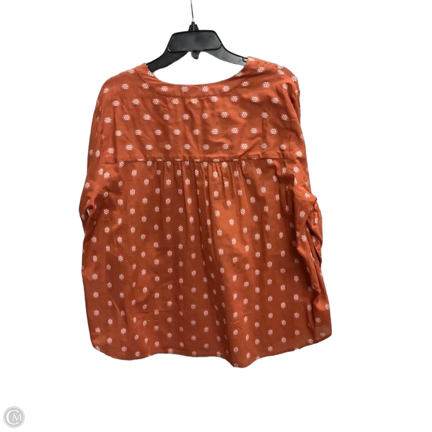 Blouse 3/4 Sleeve By J. Jill In Orange, Size: Xlp