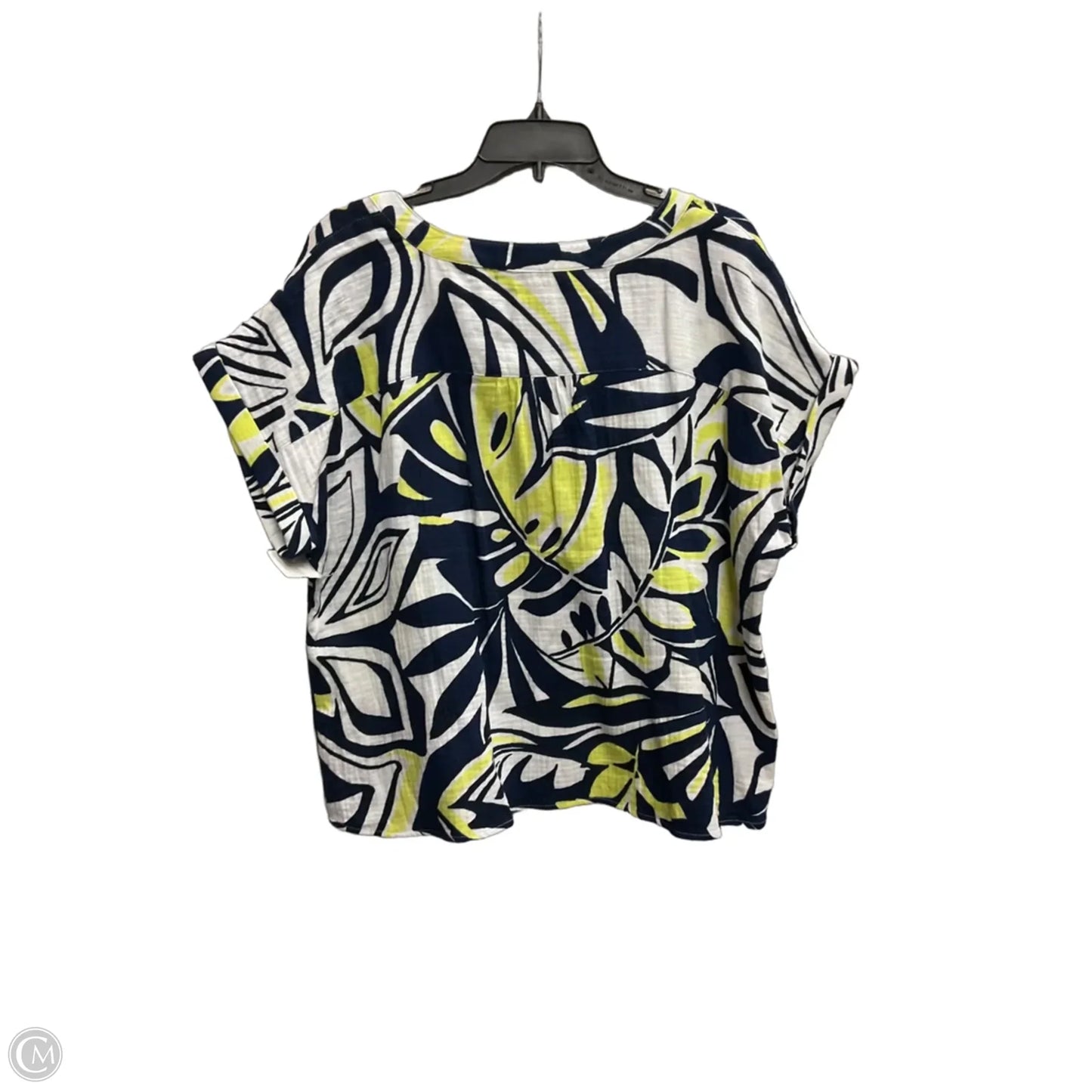 Blouse Short Sleeve By Talbots In Navy, Size: Xl