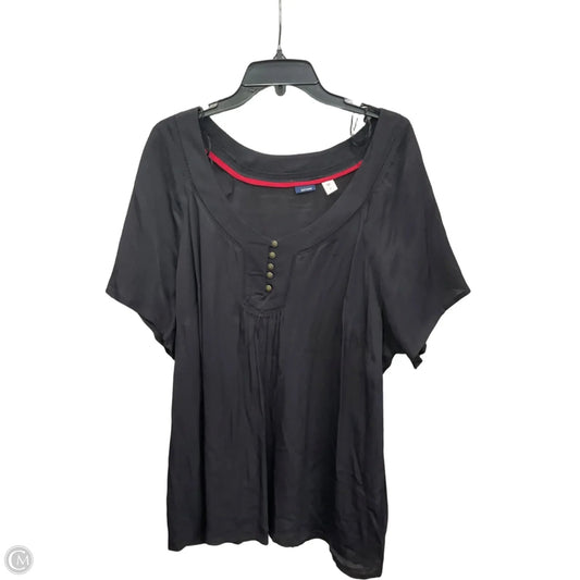 Top Short Sleeve By Basic Editions In Black, Size: 1x