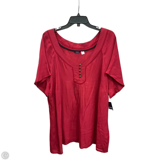 Top Short Sleeve By Basic Editions In Red, Size: 1x