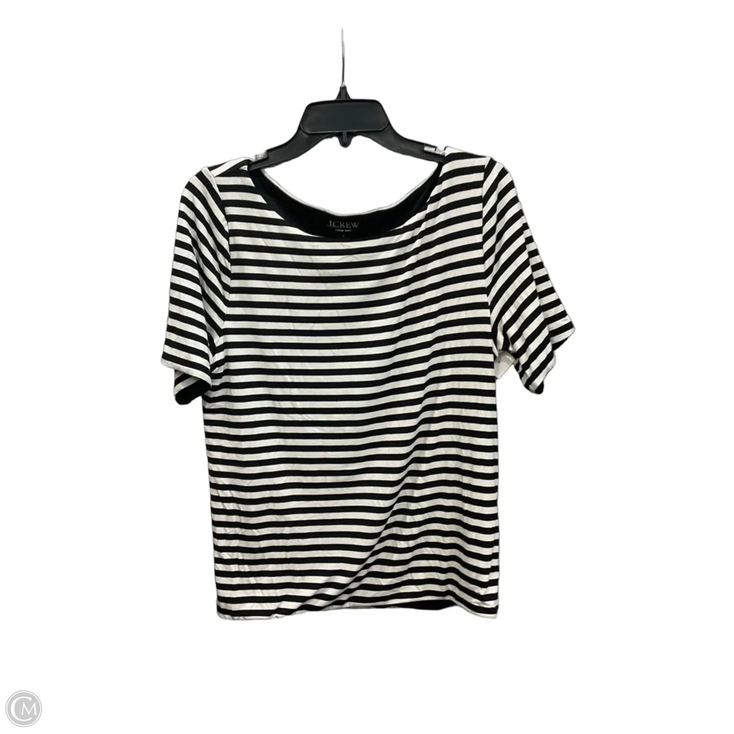 Top Short Sleeve By J. Crew In Black & White, Size: L