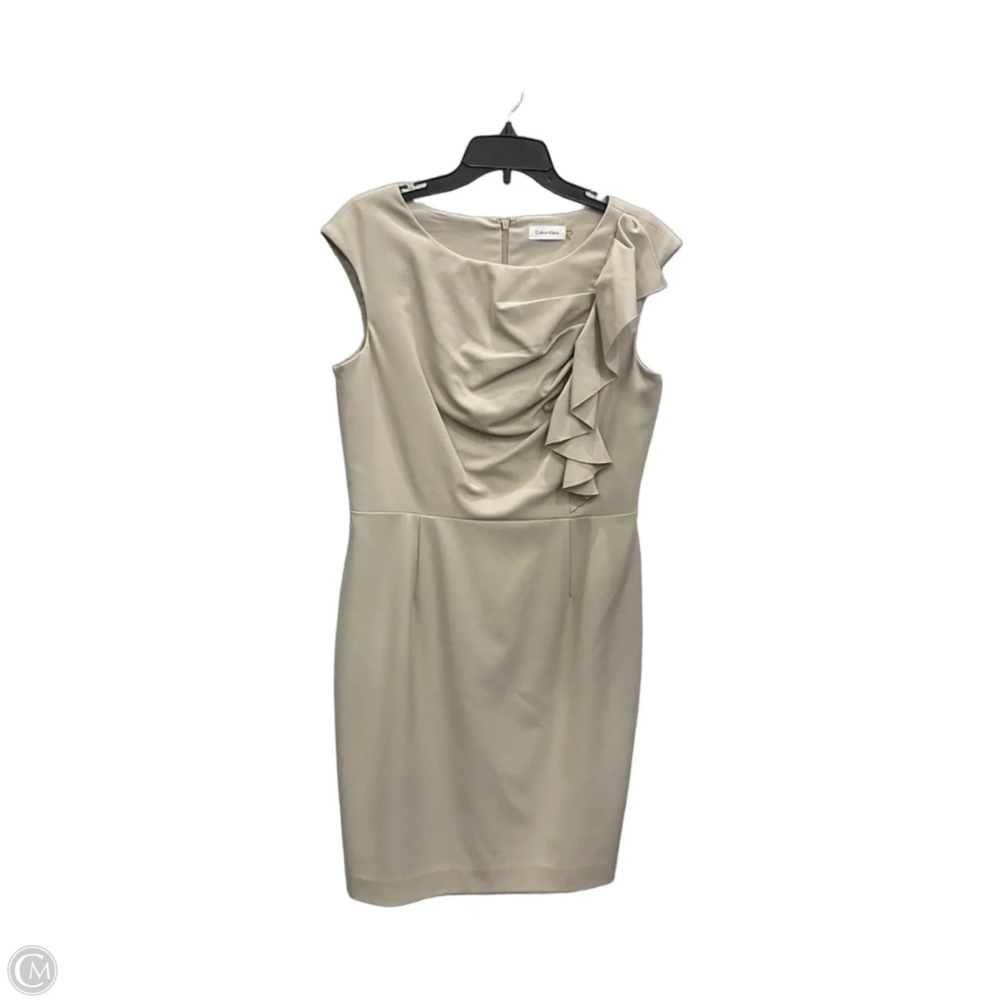 Dress Work By Calvin Klein In Tan, Size: L