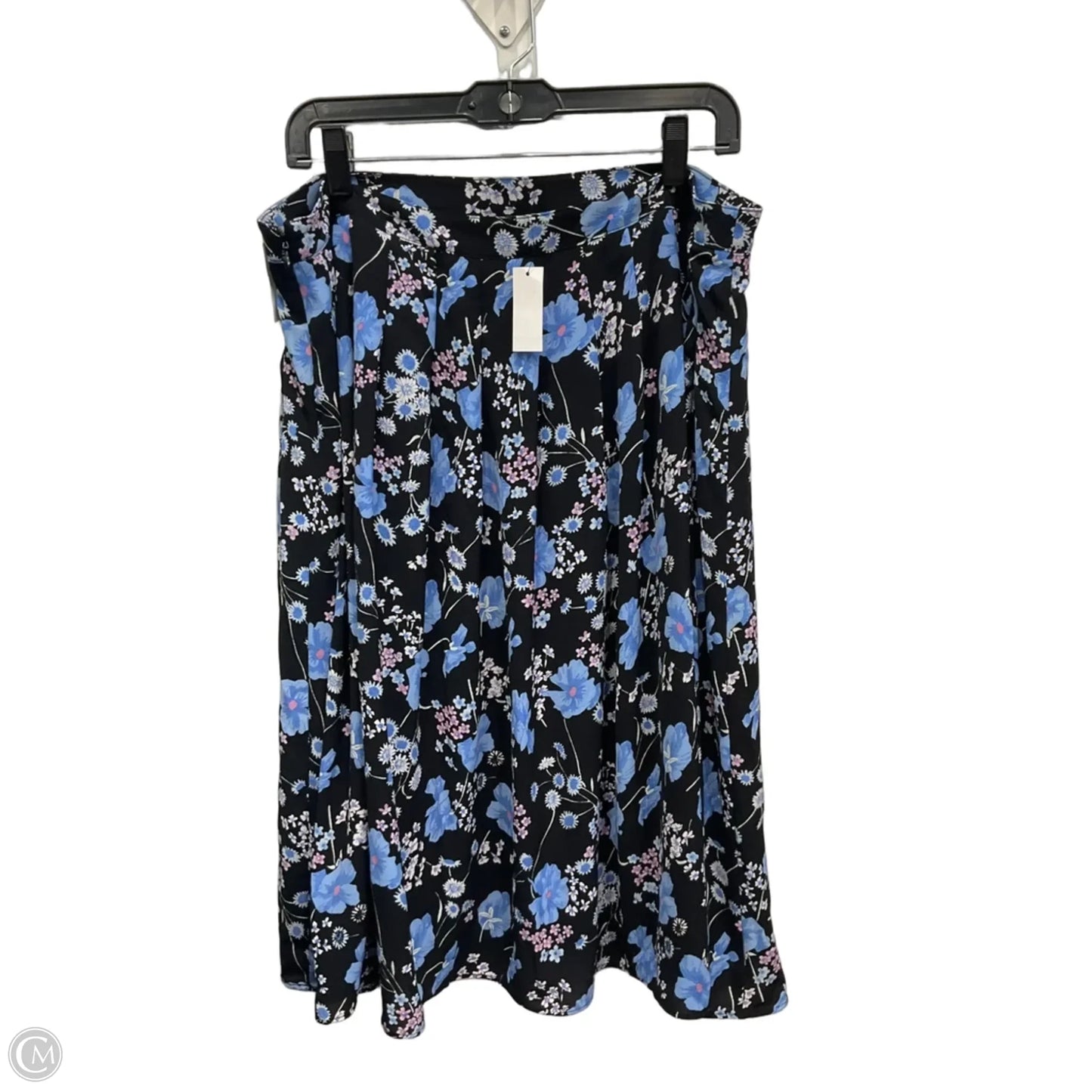 Skirt Midi By Talbots In Black & Blue, Size: 16