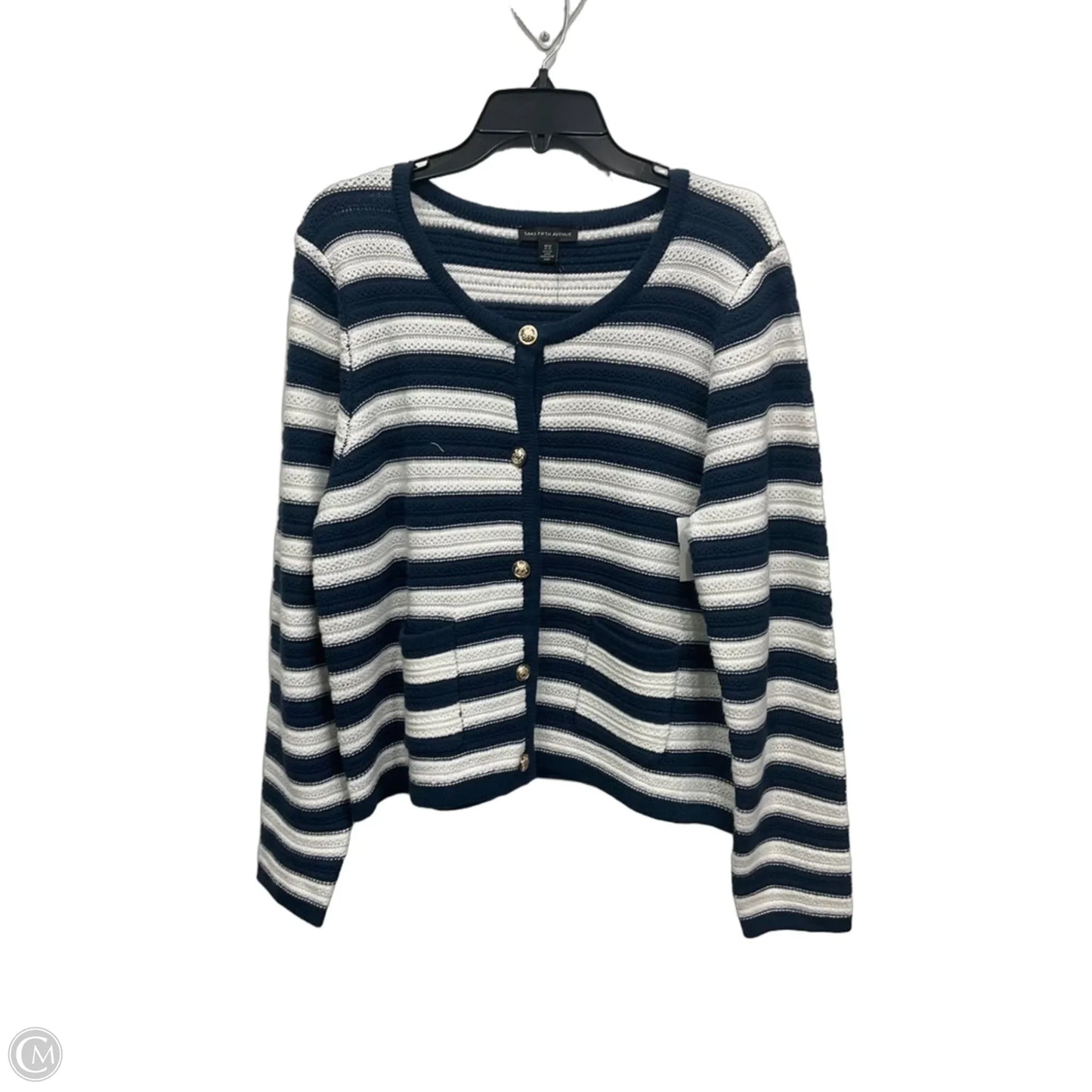 Cardigan By Saks Fifth Avenue In Striped Pattern, Size: Xl