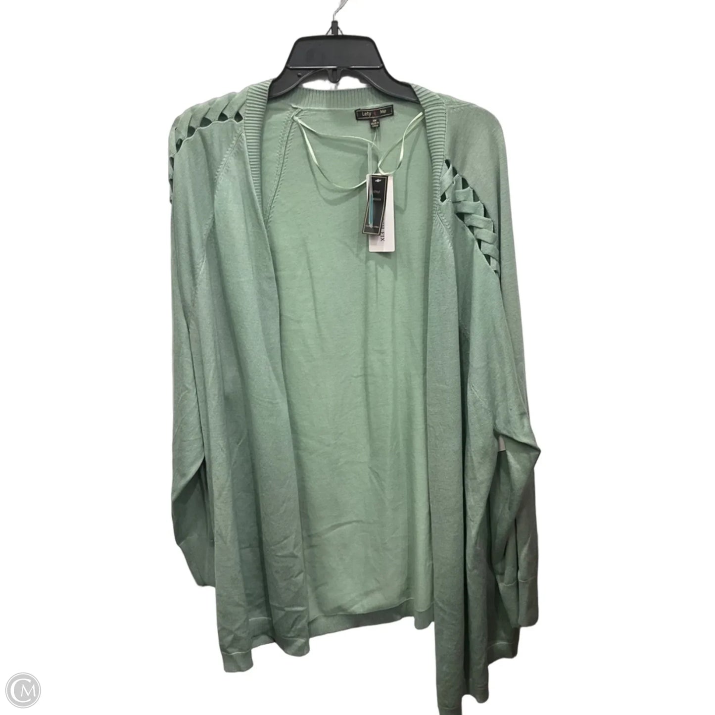 Cardigan By Clothes Mentor In Green, Size: 3x