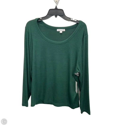 Top Long Sleeve By And Now This In Green, Size: 2x
