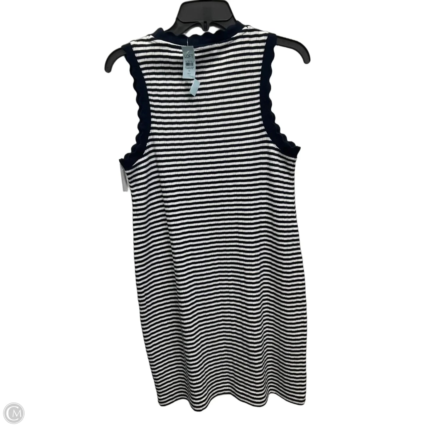 Dress Casual Midi By Loft In Striped Pattern, Size: Mp
