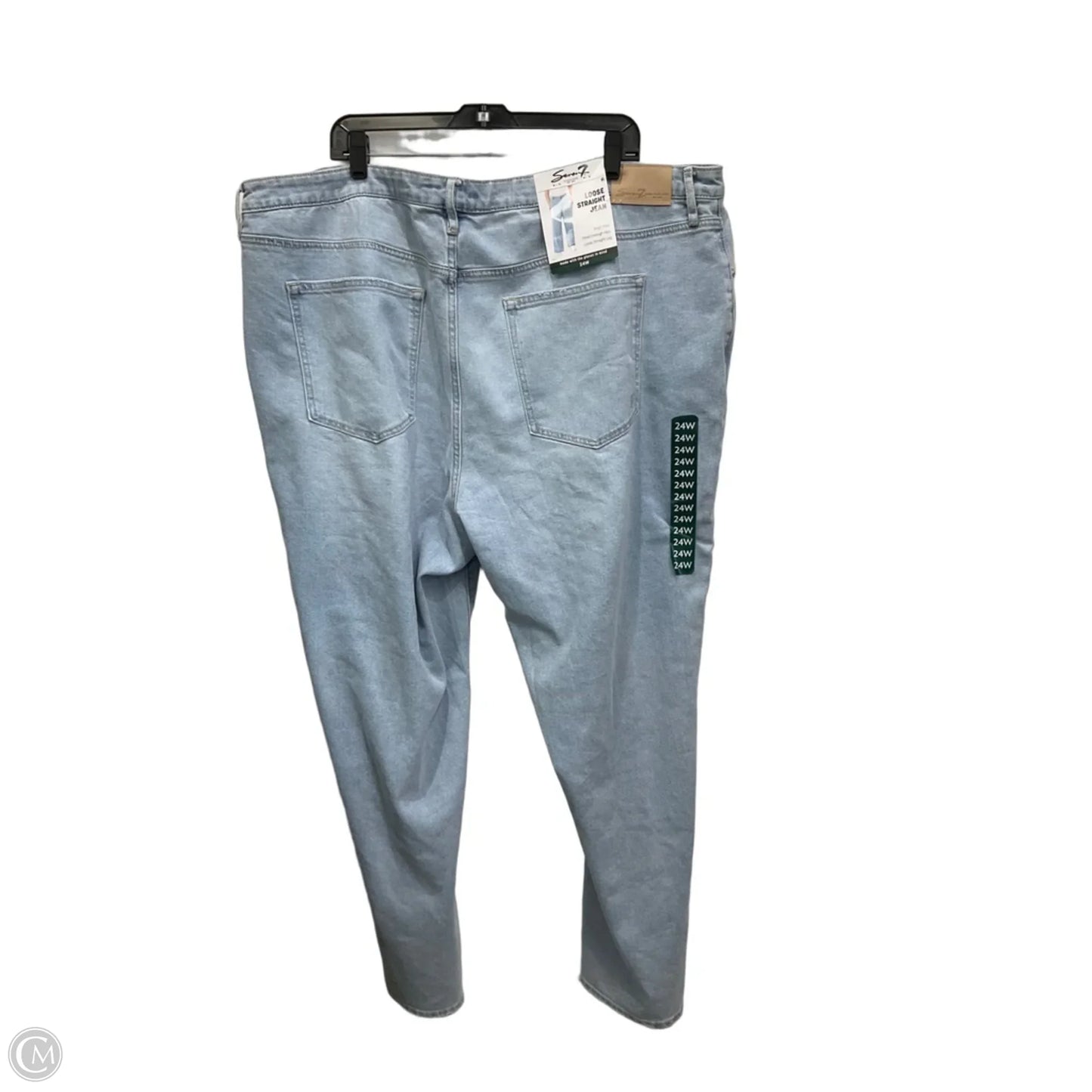 Jeans Straight By Seven 7 In Blue Denim, Size: 24