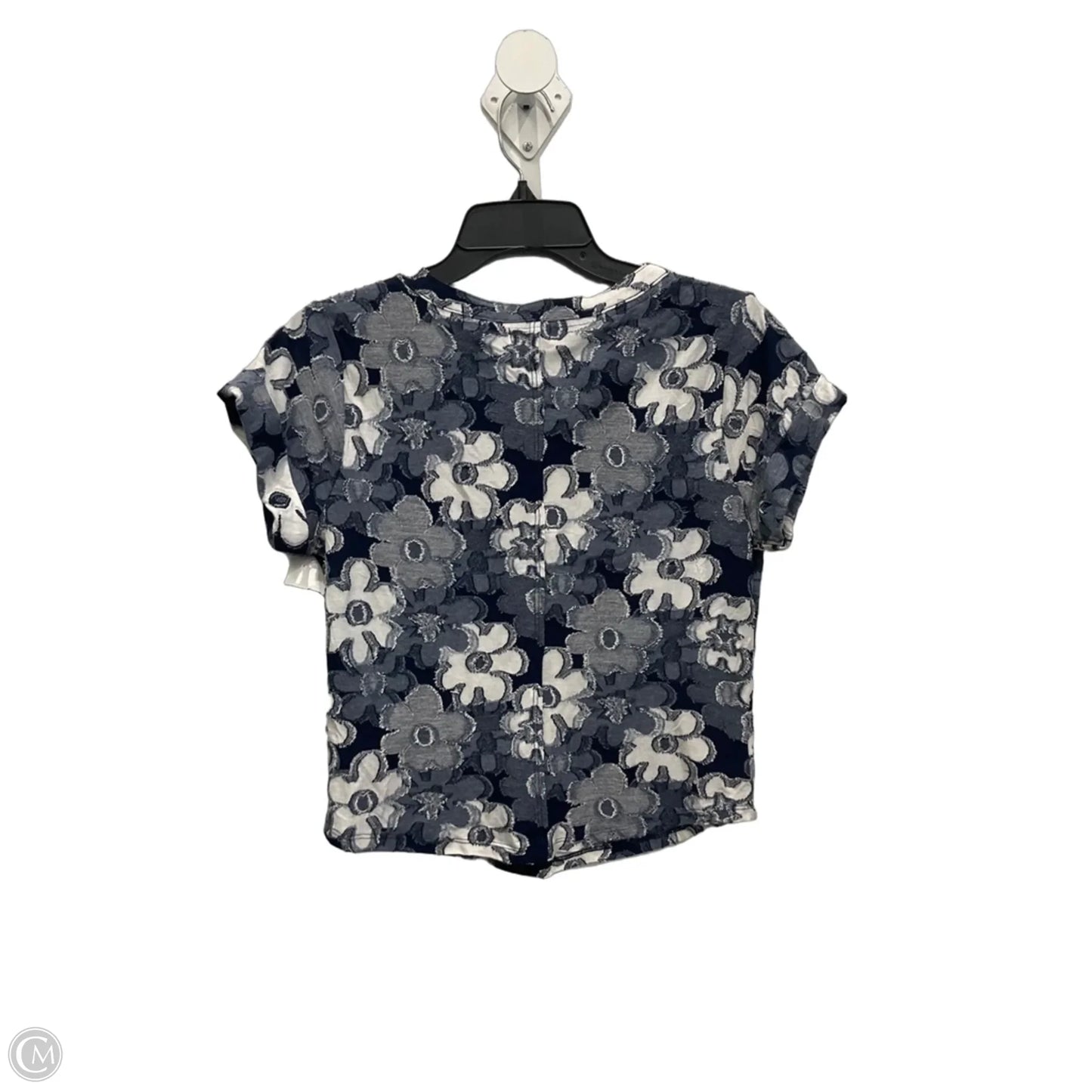 Top Short Sleeve By Pilcro In Blue & White, Size: M
