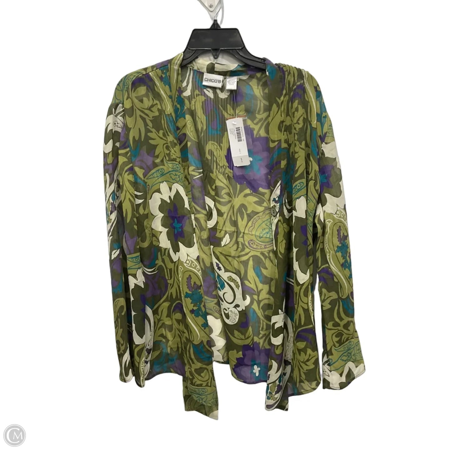 Kimono By Chicos In Green & Purple, Size: L