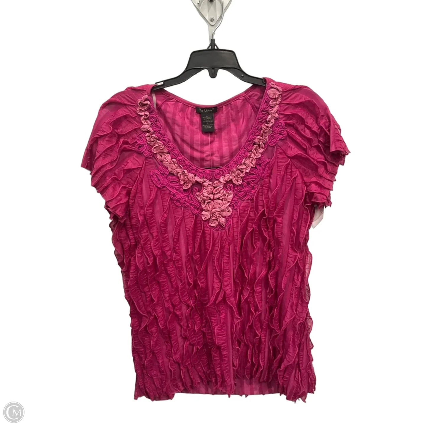 Top Short Sleeve By Nue Options In Pink, Size: L
