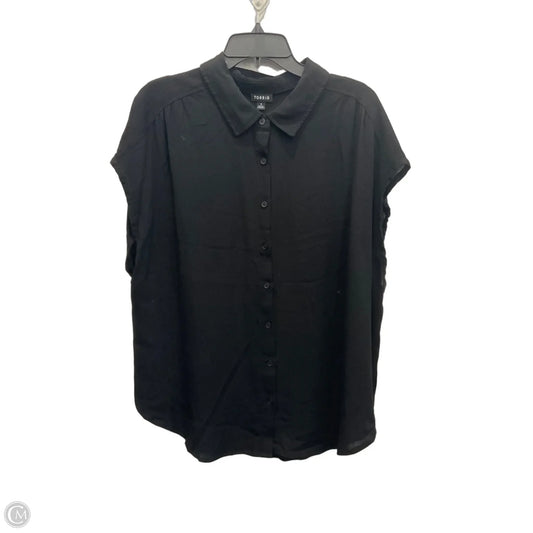 Blouse Short Sleeve By Torrid In Black, Size: 1x