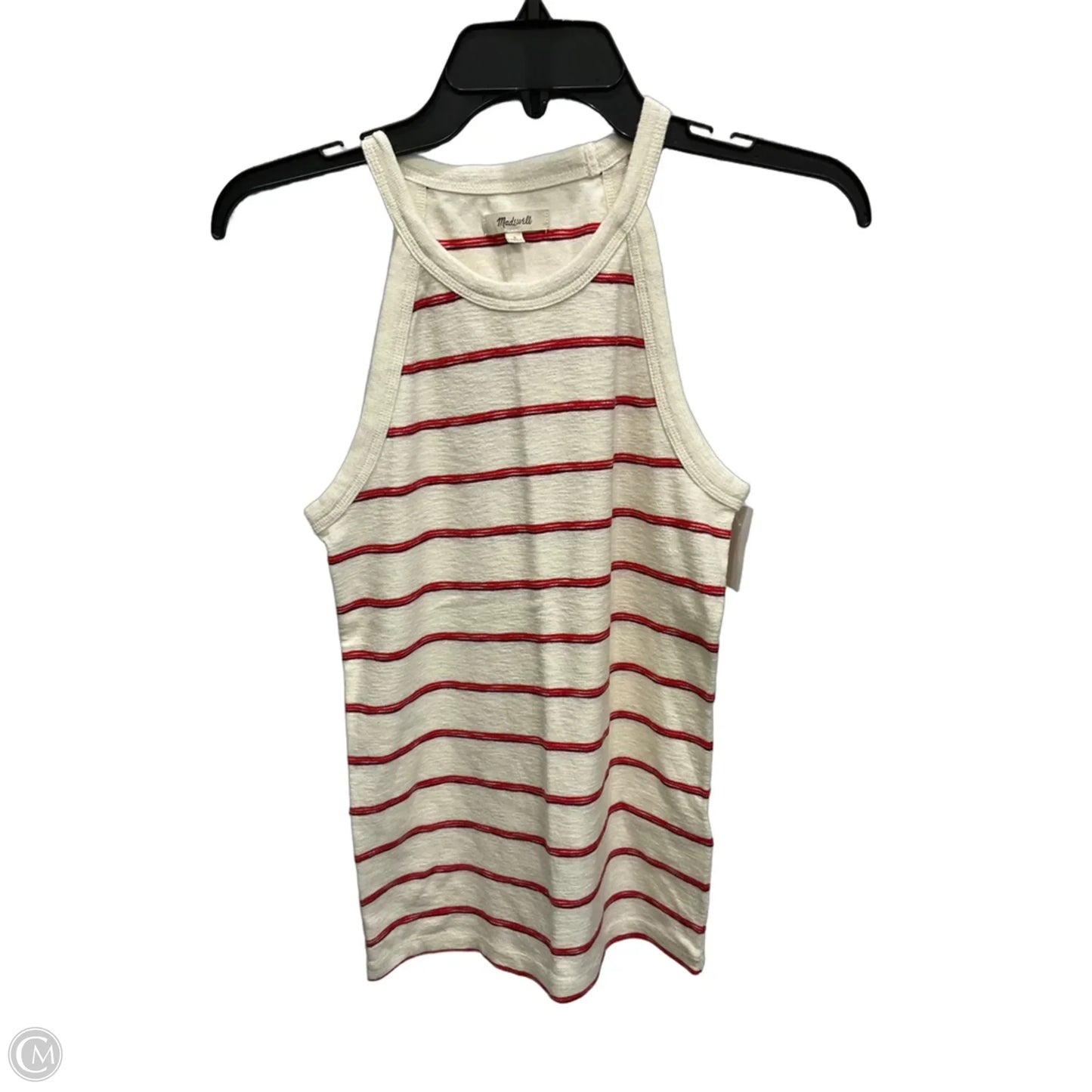 Top Sleeveless By Madewell In Cream & Red, Size: S