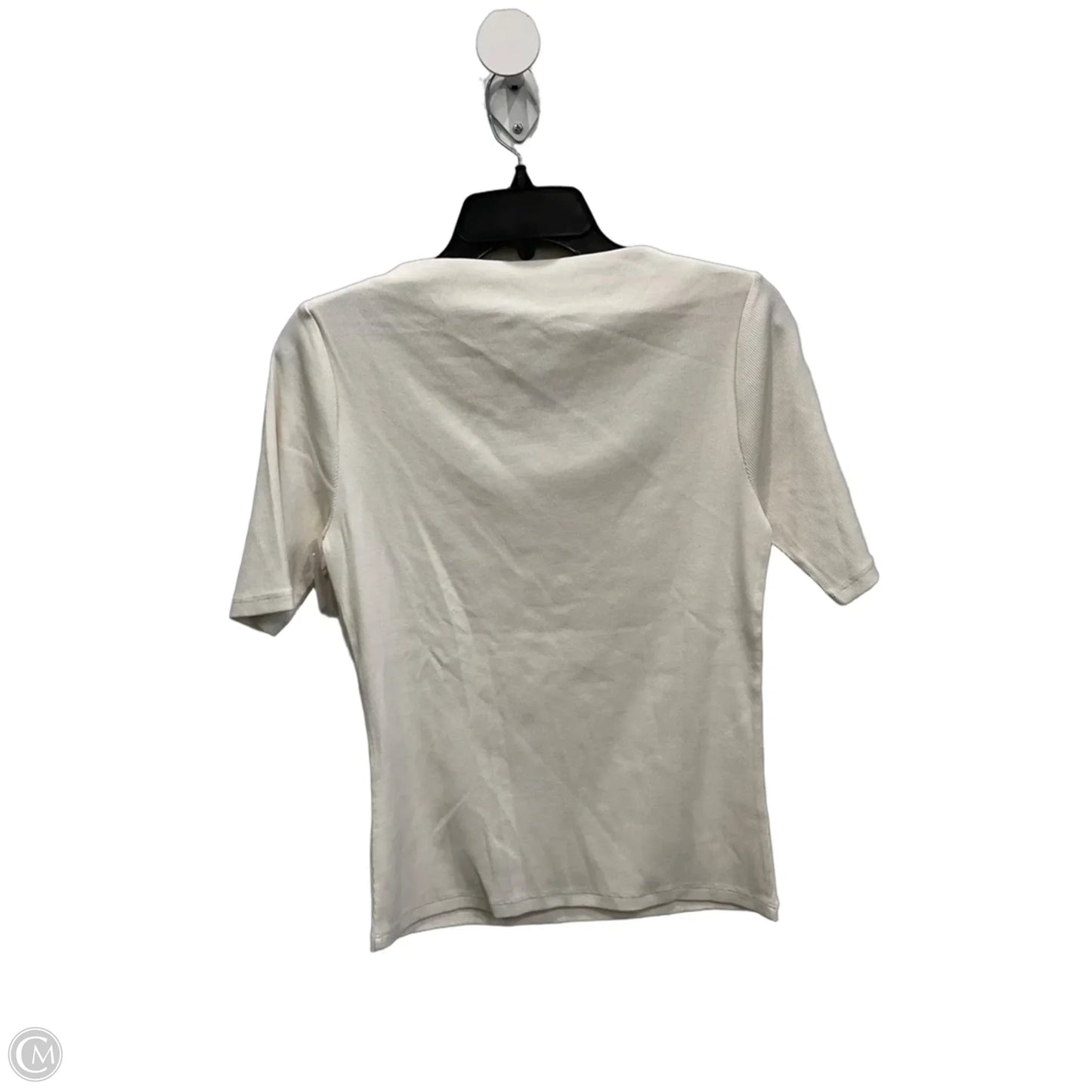 Top Short Sleeve By Ann Taylor In Cream, Size: S