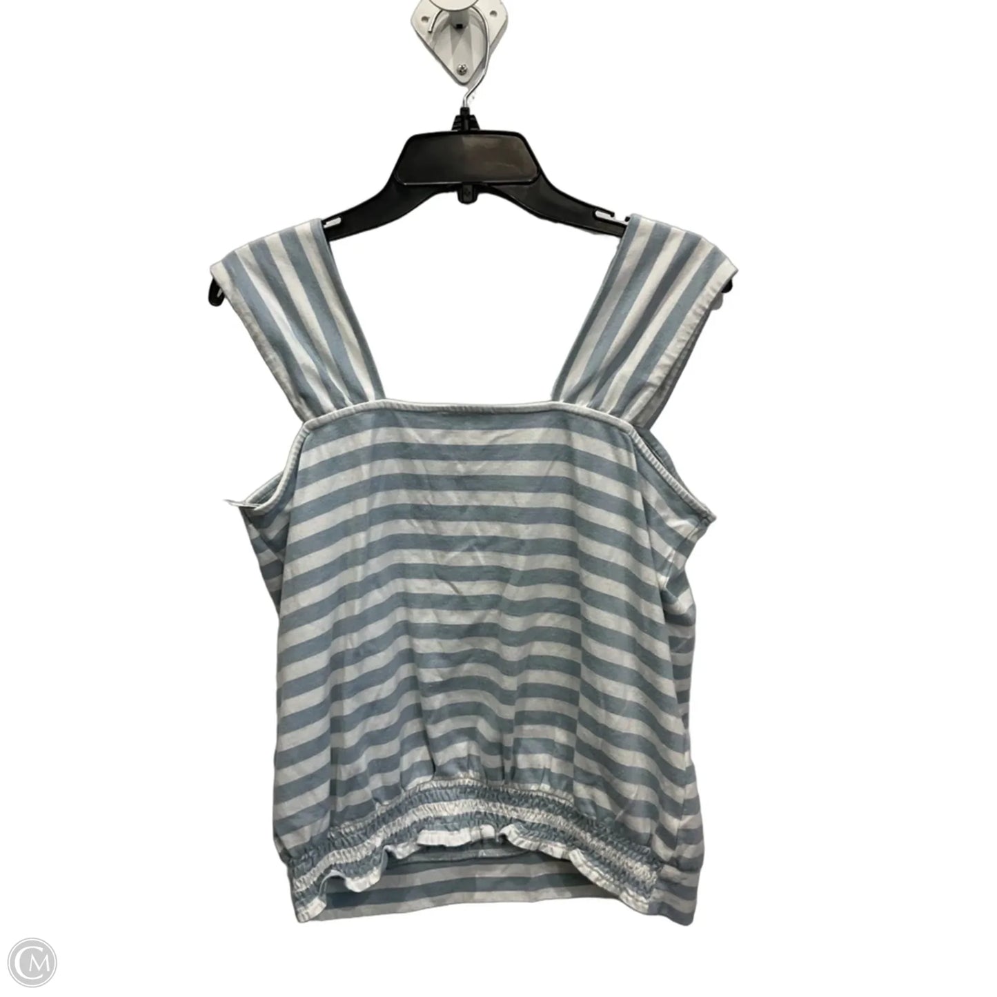 Top Sleeveless By Loft In Blue & White, Size: L