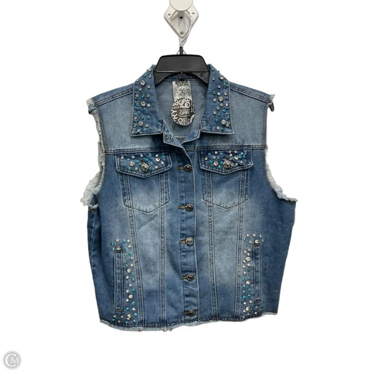 Jacket Denim By Vocal In Blue Denim, Size: L