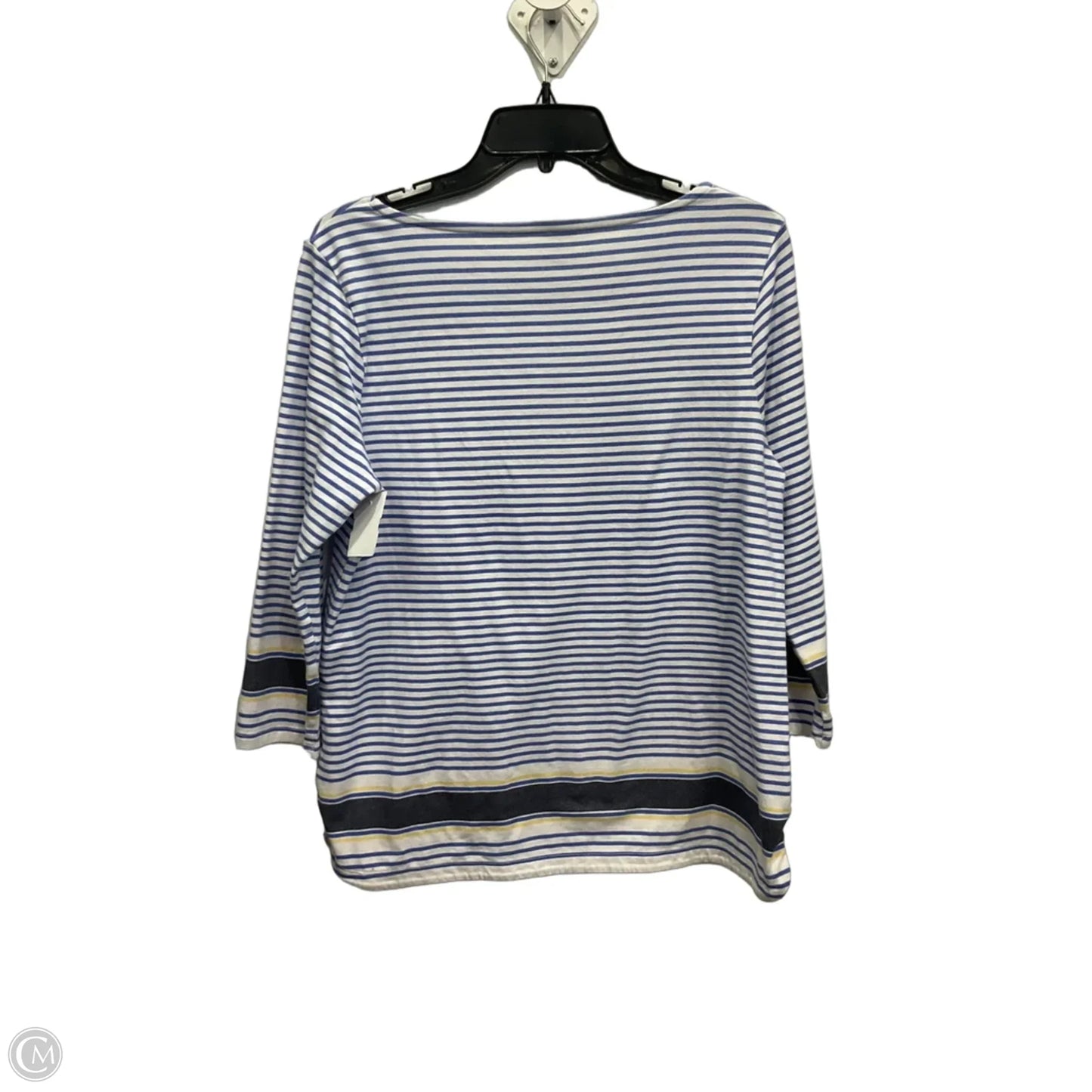 Top 3/4 Sleeve By Talbots In Blue & White, Size: M