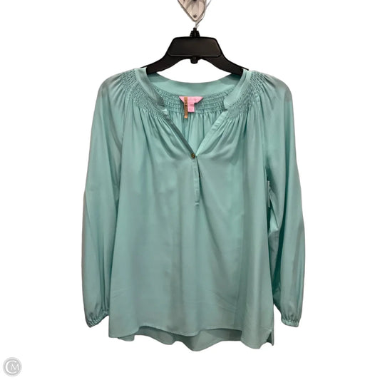 Top Long Sleeve Designer By Lilly Pulitzer In Blue, Size: S