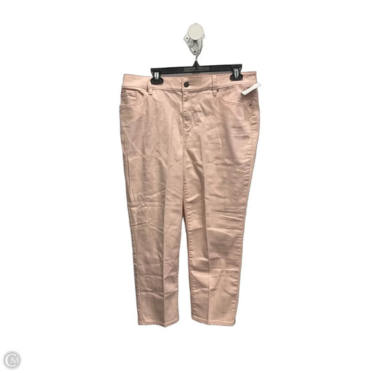 Jeans Cropped By Chicos In Pink Denim, Size: 12