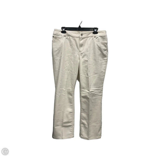 Jeans Straight By Chicos In Cream Denim, Size: 12