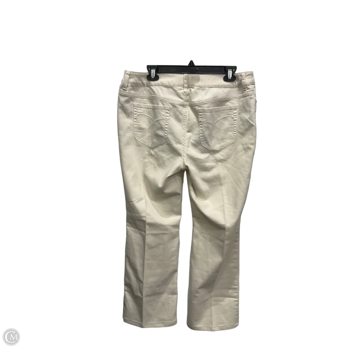 Jeans Straight By Chicos In Cream Denim, Size: 12