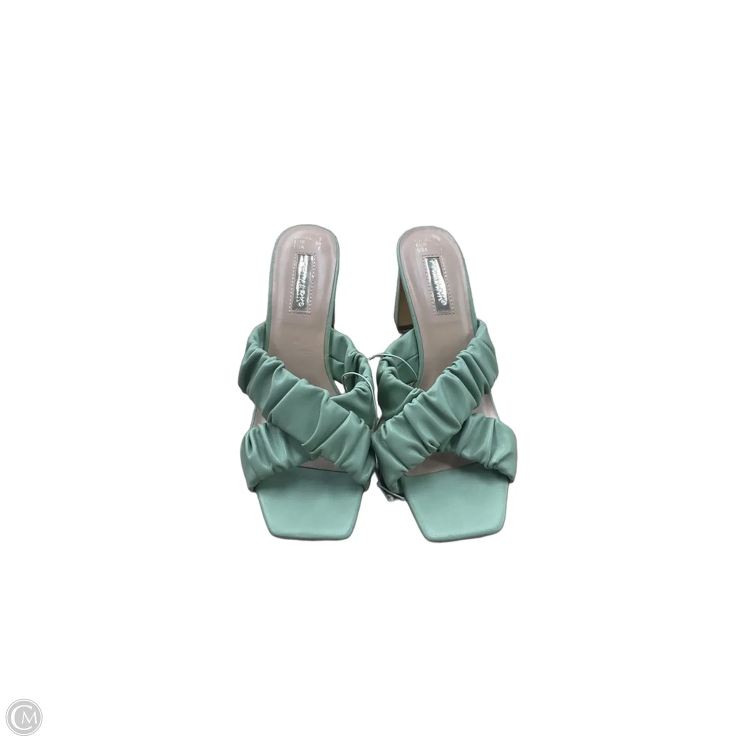 Sandals Heels Block By Primark In Green, Size: 7