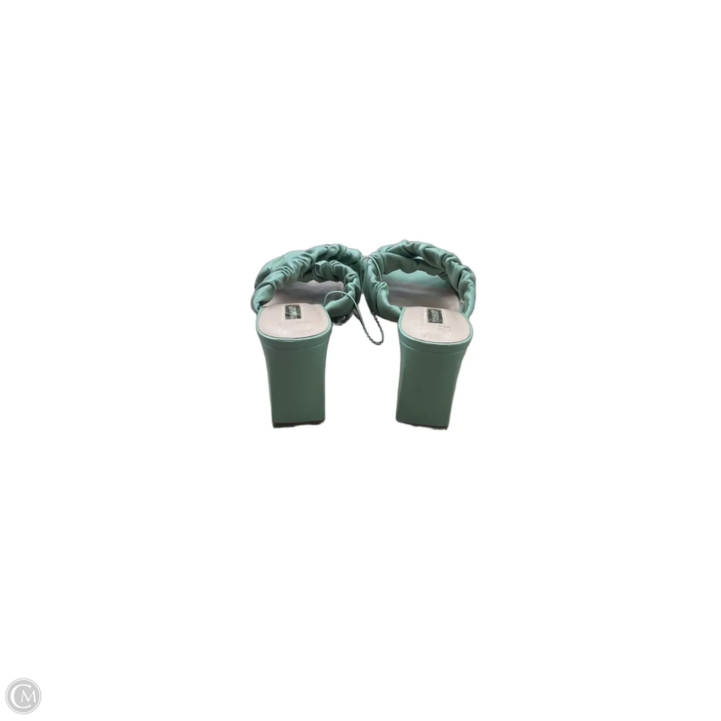 Sandals Heels Block By Primark In Green, Size: 7