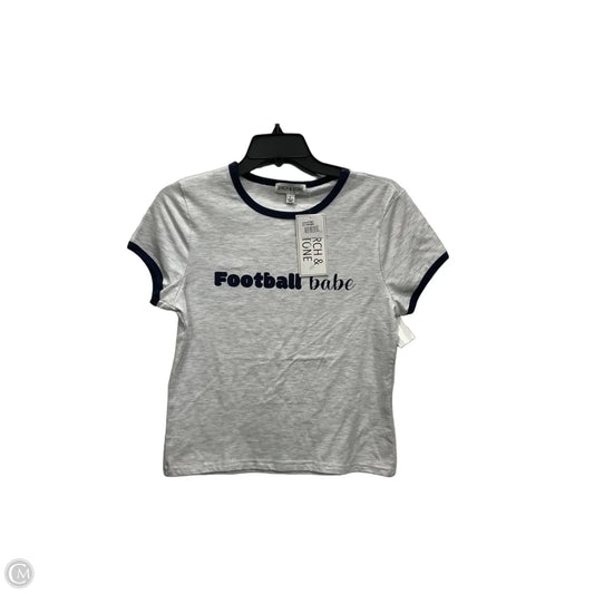Top Short Sleeve Basic By Clothes Mentor In Blue & Grey, Size: L