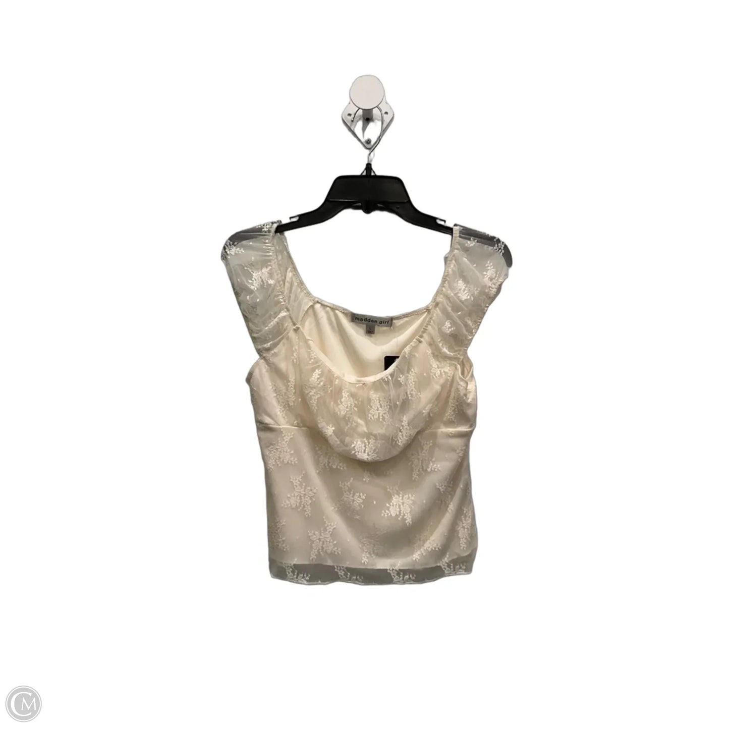Top Sleeveless By Madden Girl In Cream, Size: L