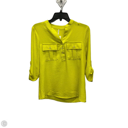 Top 3/4 Sleeve By Clothes Mentor In Yellow, Size: S