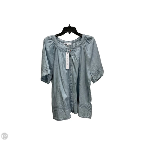 Top Short Sleeve By Jane And Delancey In Blue, Size: 1x