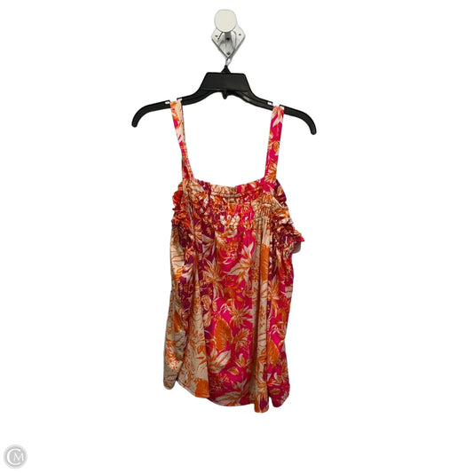 Top Sleeveless By Cato In Orange & Pink, Size: Xl