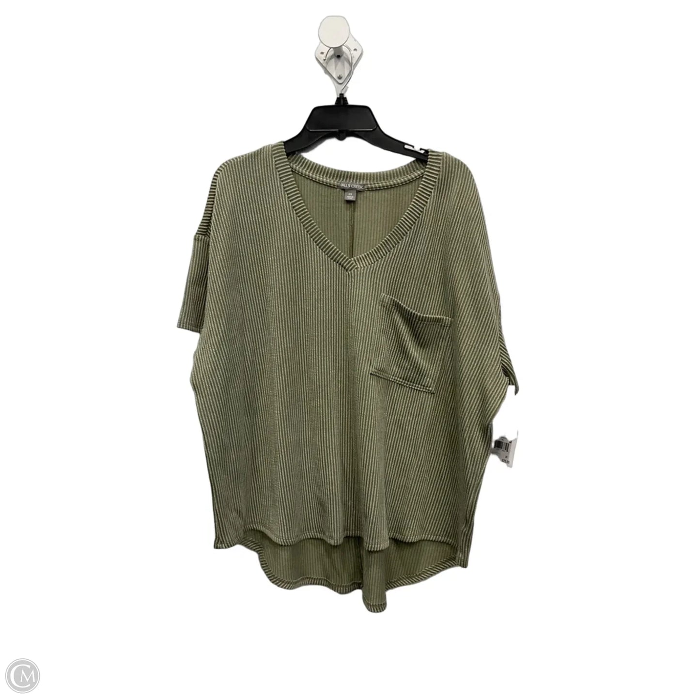 Top Short Sleeve By Falls Creek In Green, Size: 2x