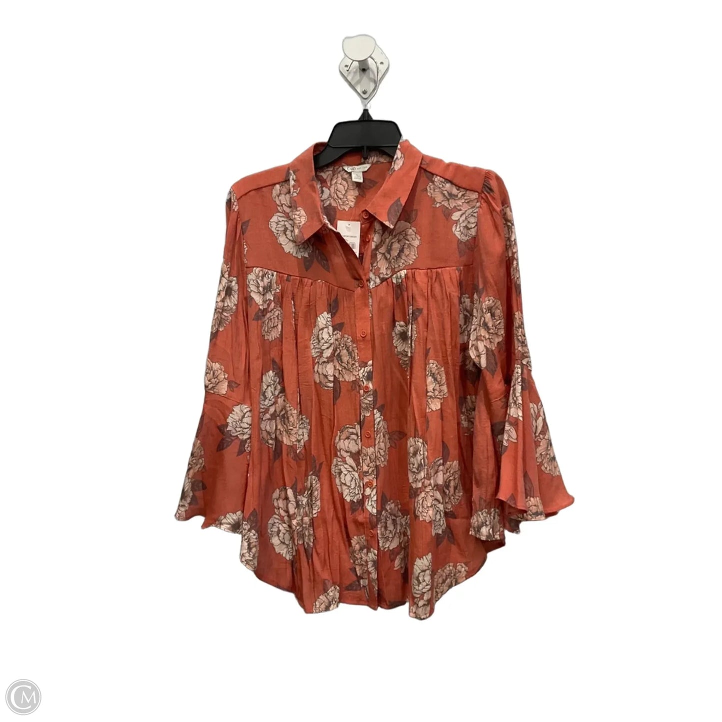 Blouse 3/4 Sleeve By Cato In Floral Print, Size: L