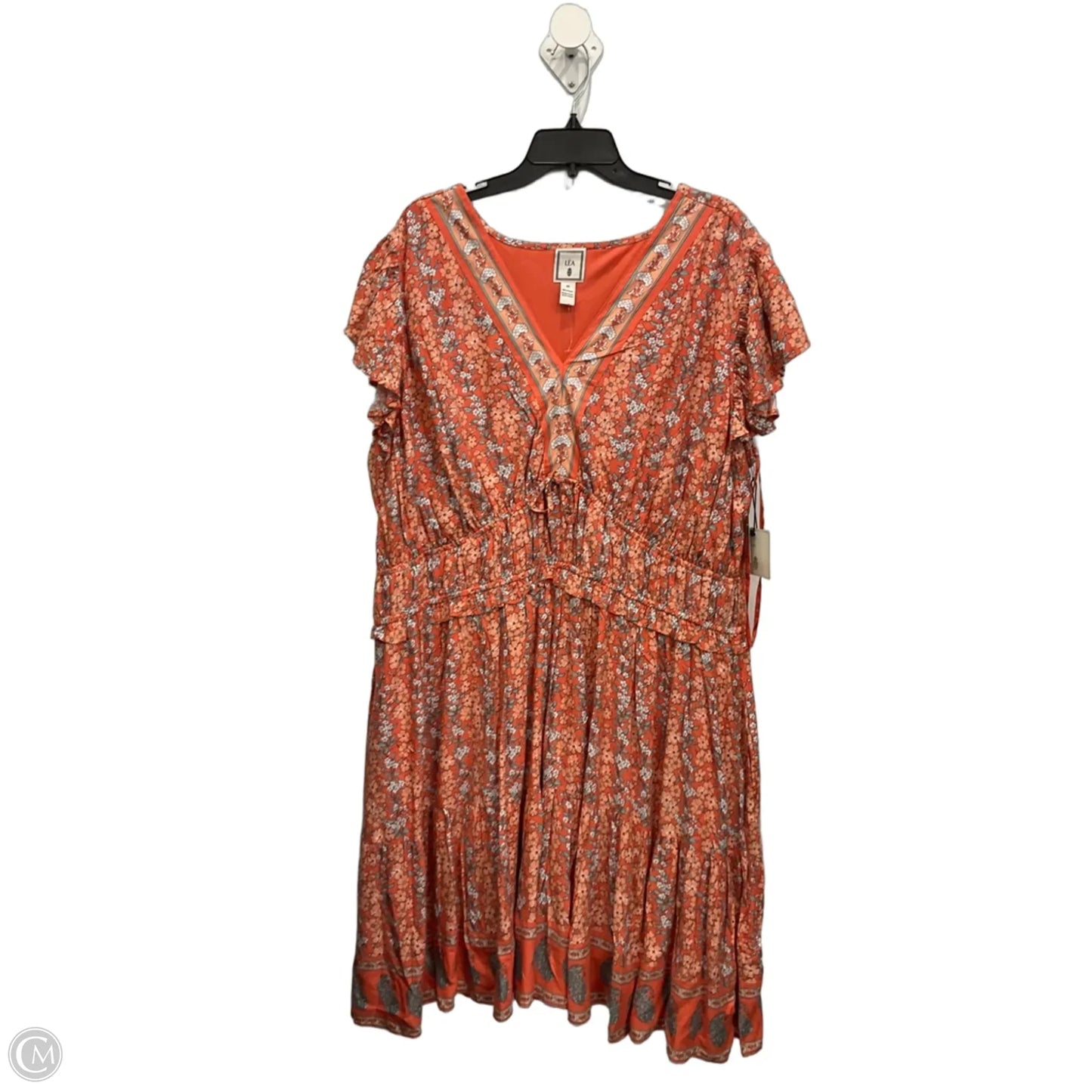 Dress Casual Midi By Cmb In Orange, Size: 3x