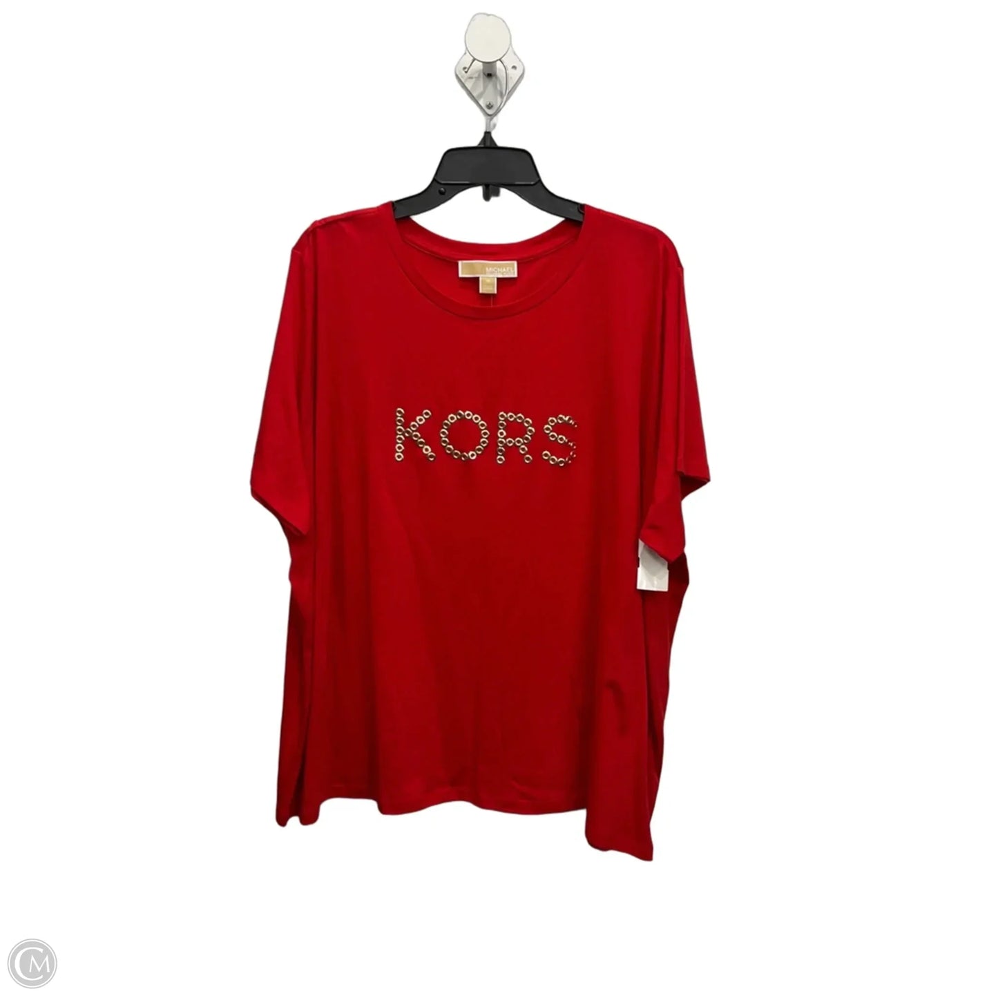 Top Short Sleeve By Michael By Michael Kors In Red, Size: 3x