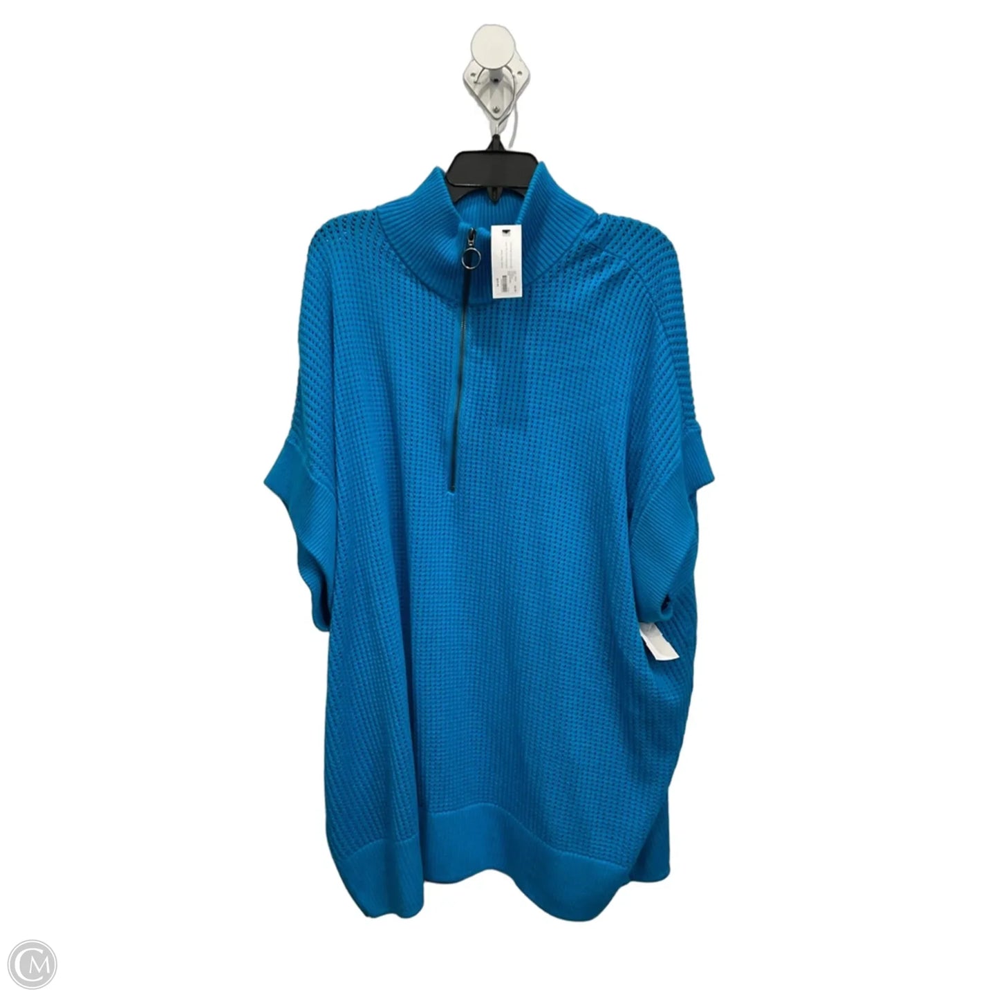 Athletic Top Short Sleeve By Livi Active In Blue, Size: 4x