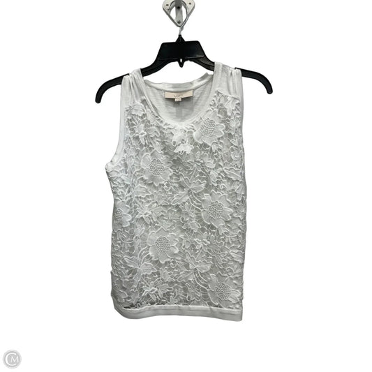 Top Sleeveless By Loft In White, Size: S