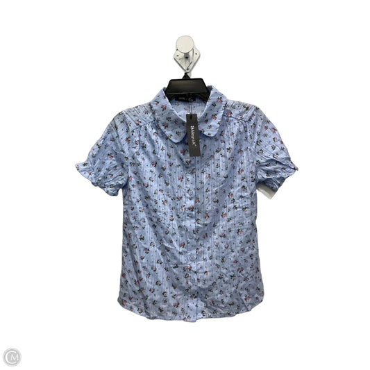 Blouse Short Sleeve By Allegra K In Blue, Size: Xs