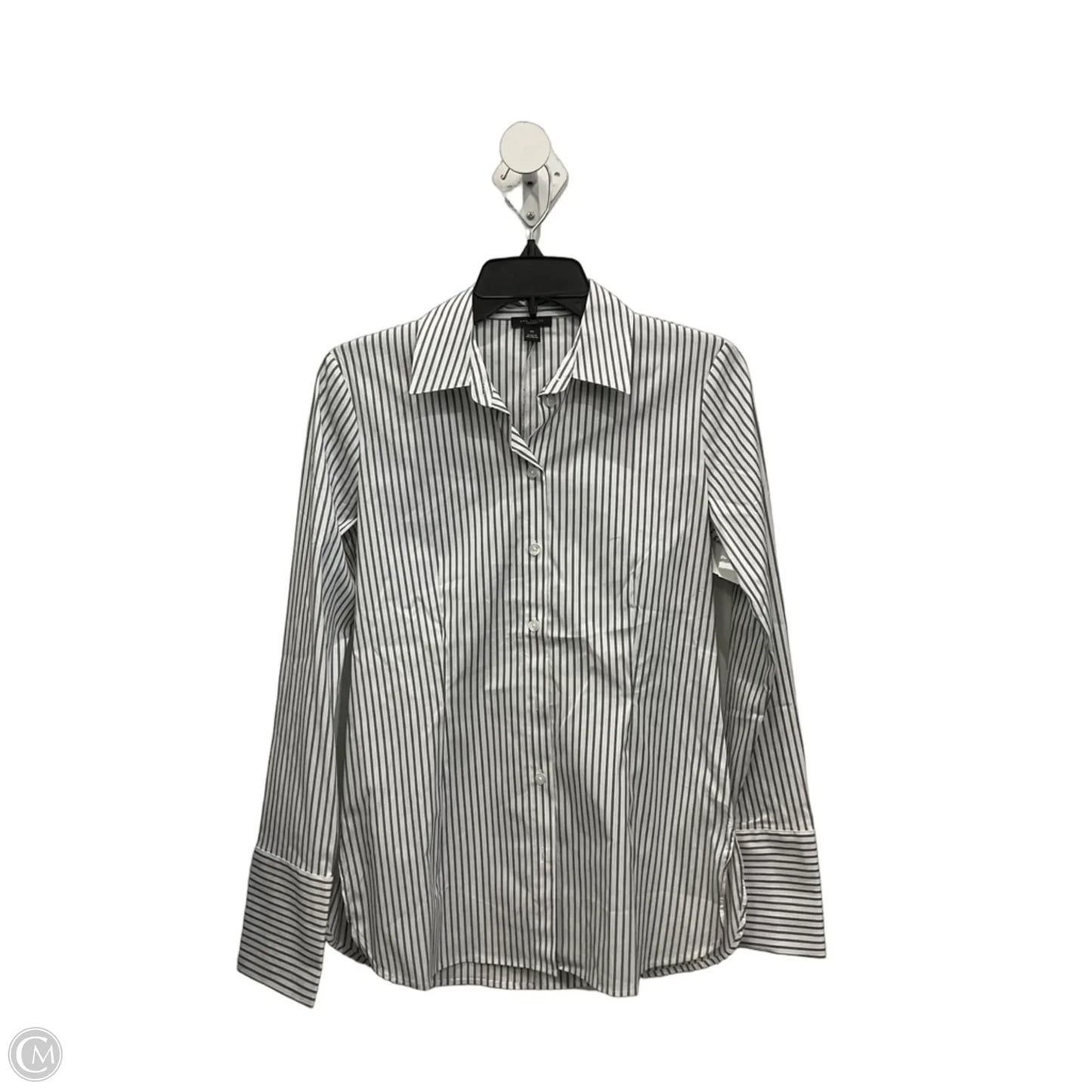 Blouse Long Sleeve By Ann Taylor In Black & White, Size: Xs