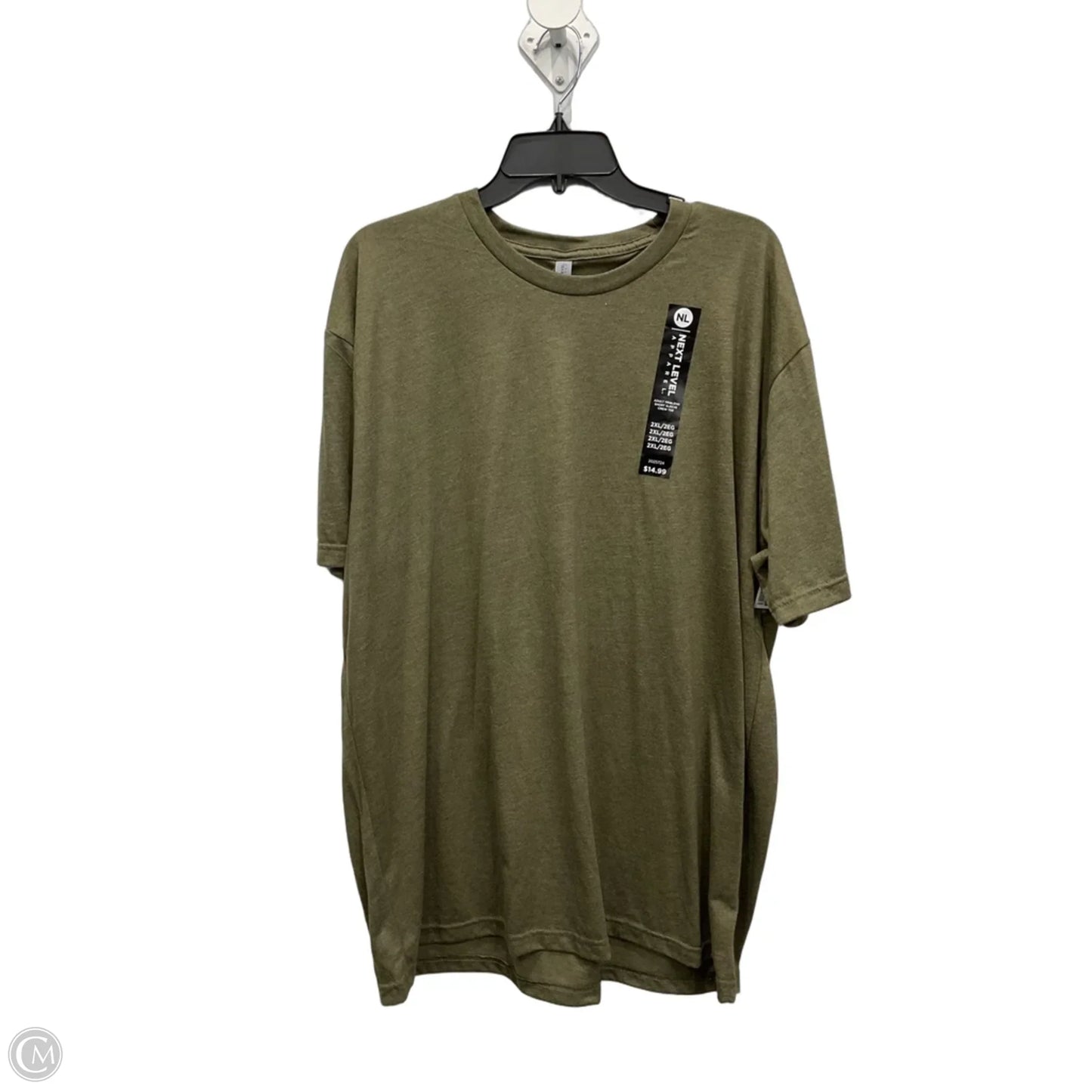 Athletic Top Short Sleeve By Next Level In Green, Size: Xxl
