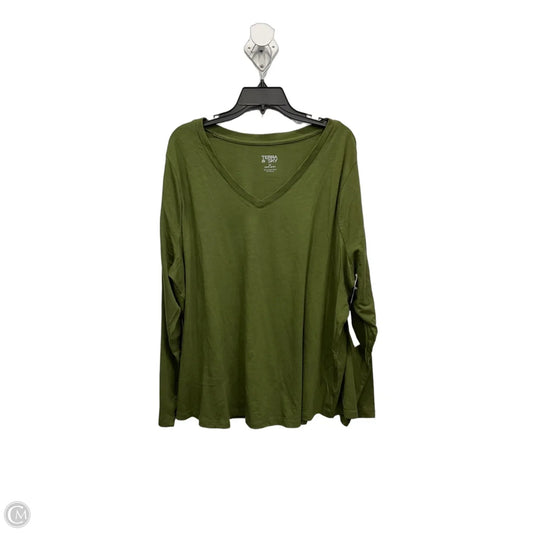 Top Long Sleeve Basic By Terra & Sky In Green, Size: 3x