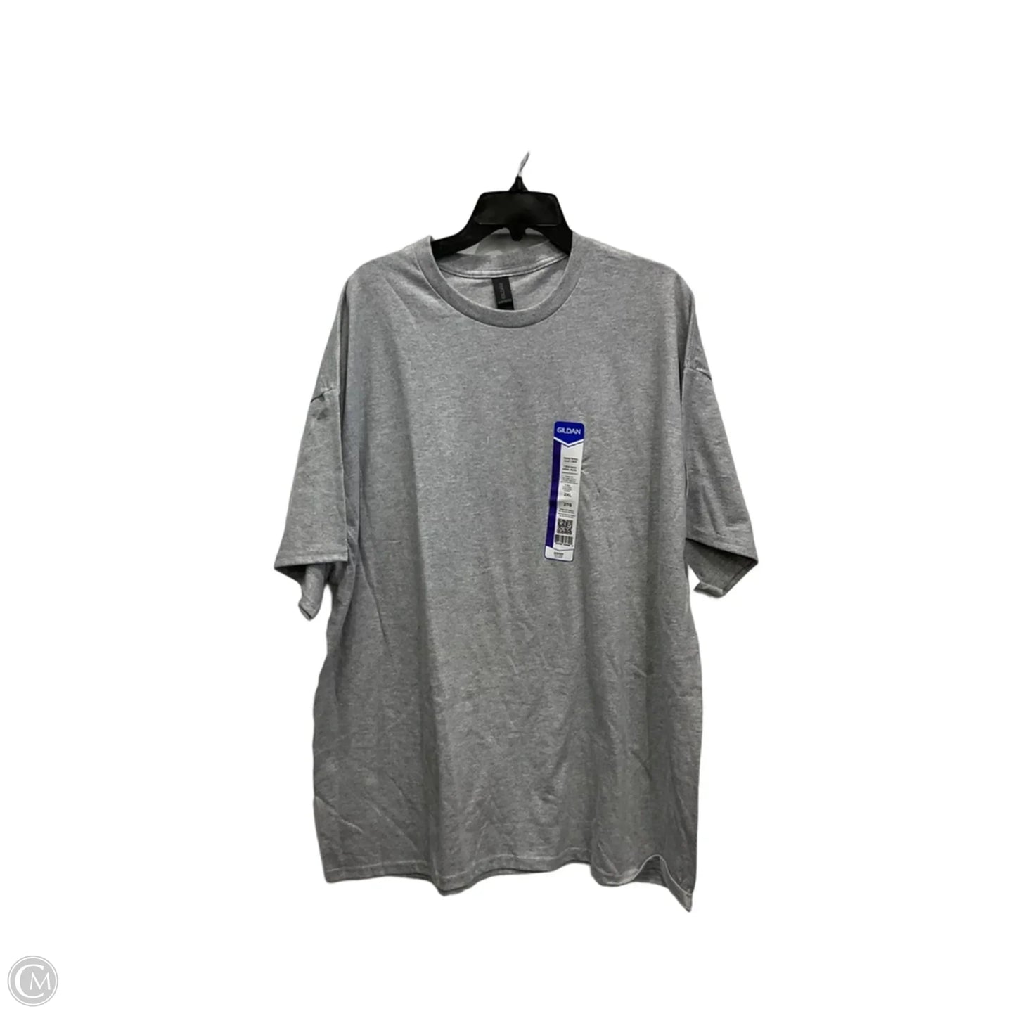 Athletic Top Short Sleeve By Gildan In Grey, Size: 2x