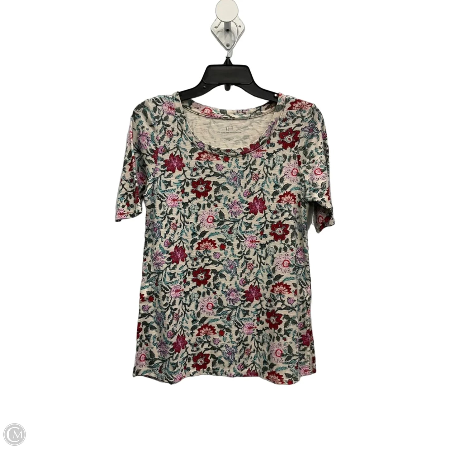 Top Short Sleeve By J. Jill In Floral Print, Size: Xs