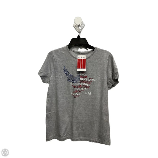 Top Short Sleeve Basic By Clothes Mentor In Grey, Size: M