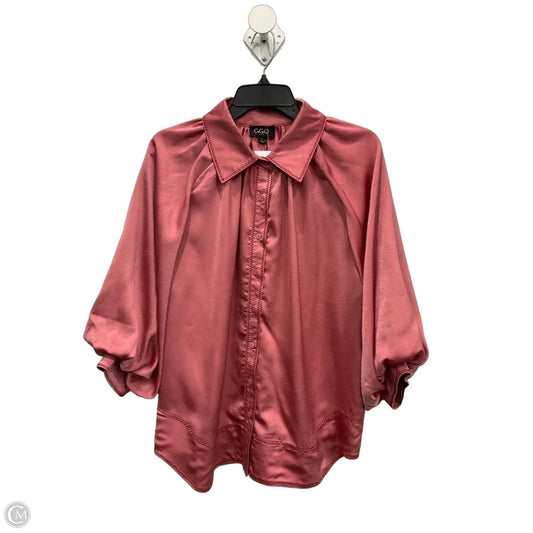 Blouse Long Sleeve By Gigio In Pink, Size: L