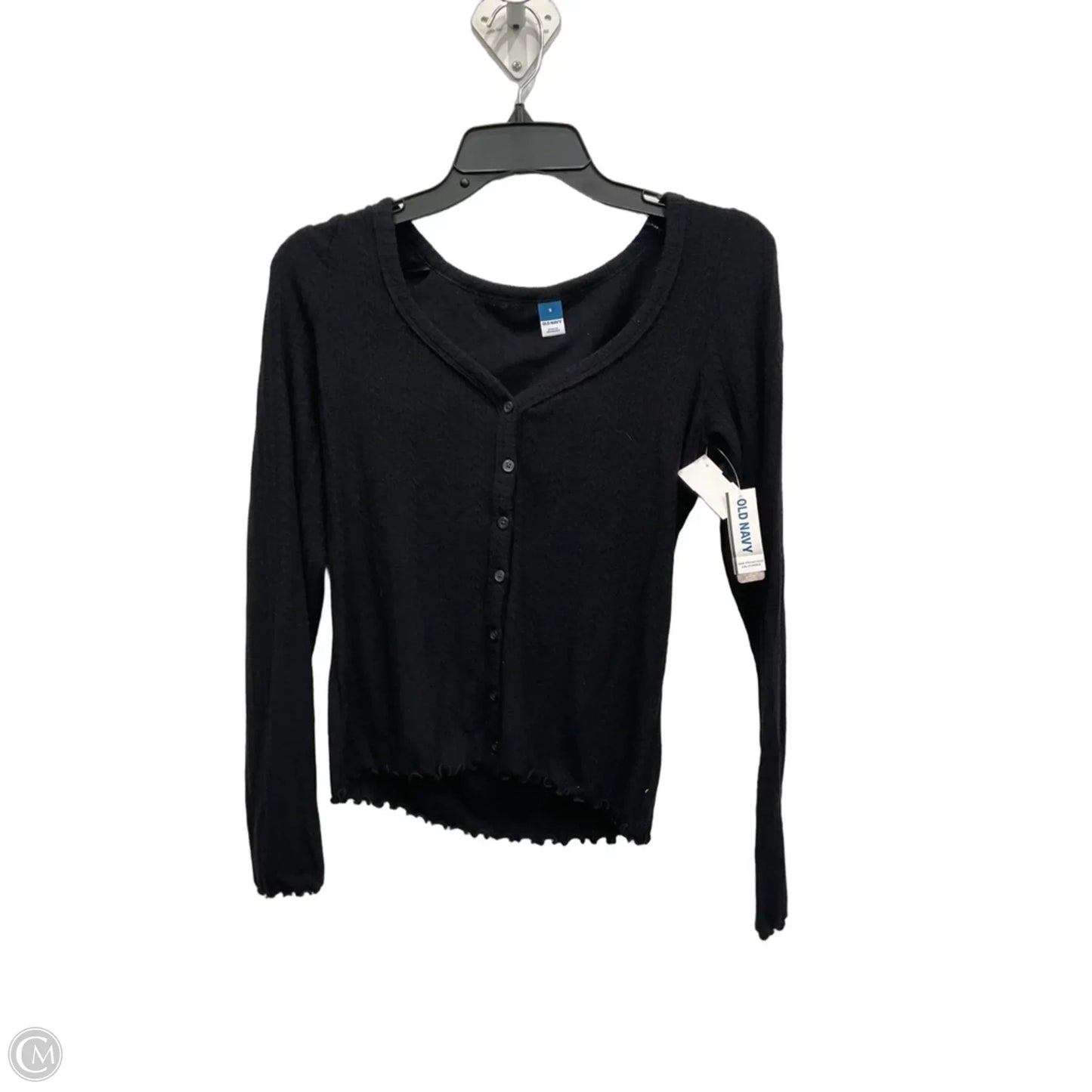 Blouse Long Sleeve By Old Navy In Black, Size: S